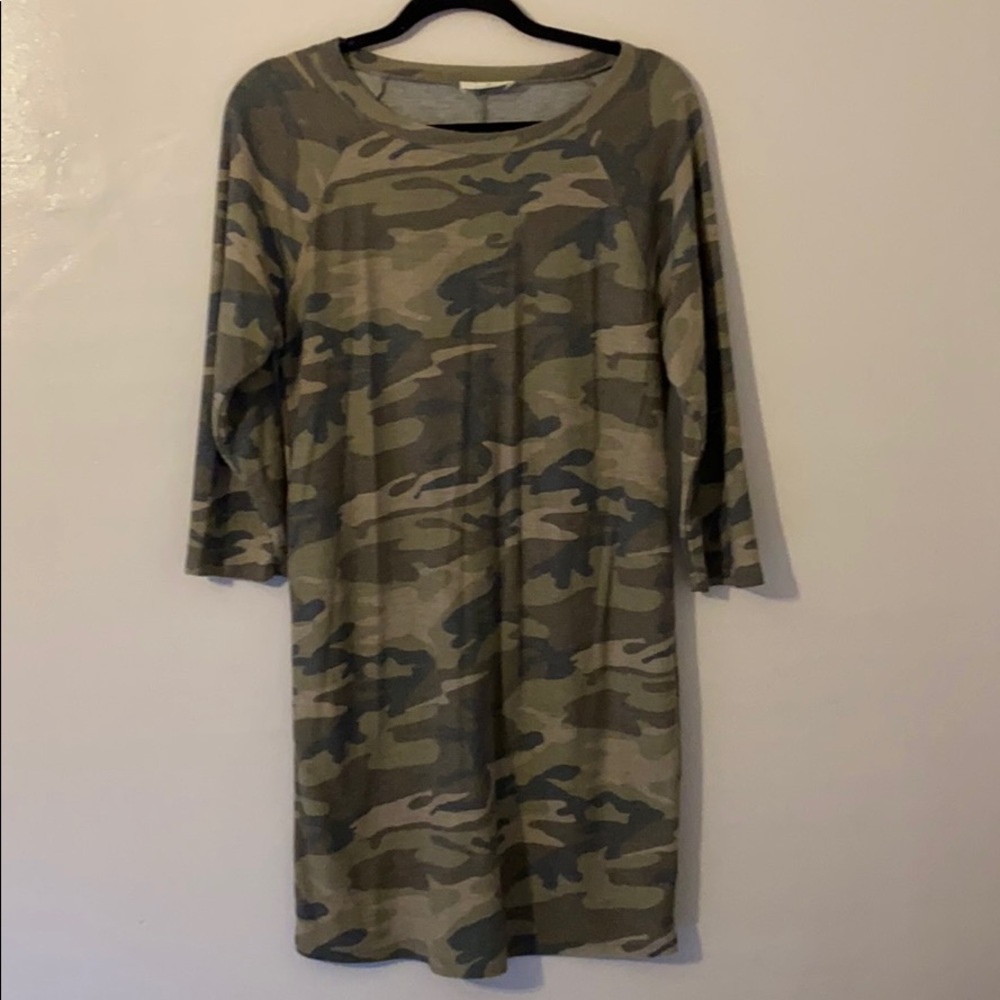 Camo Long Sleeve Tshirt Dress